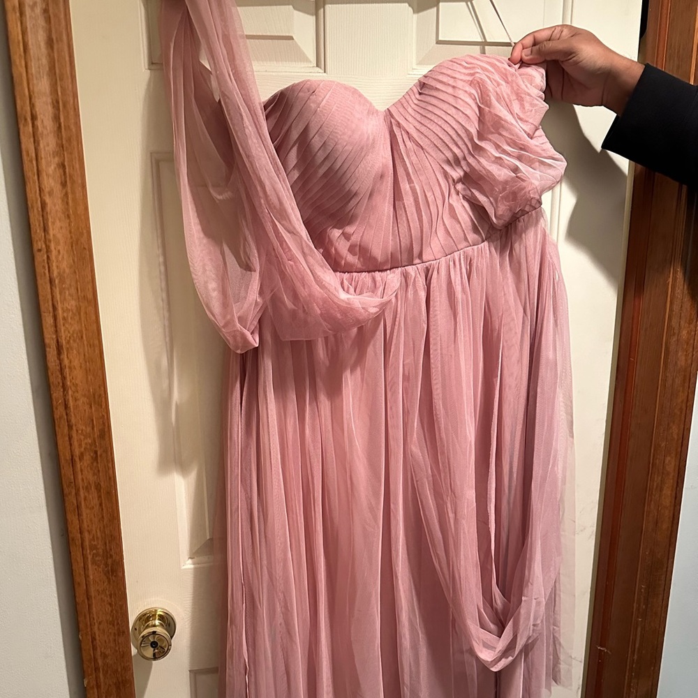 NWT Birdygrey 3X Christina convertible bridesmaid dress in Rose Quartz.